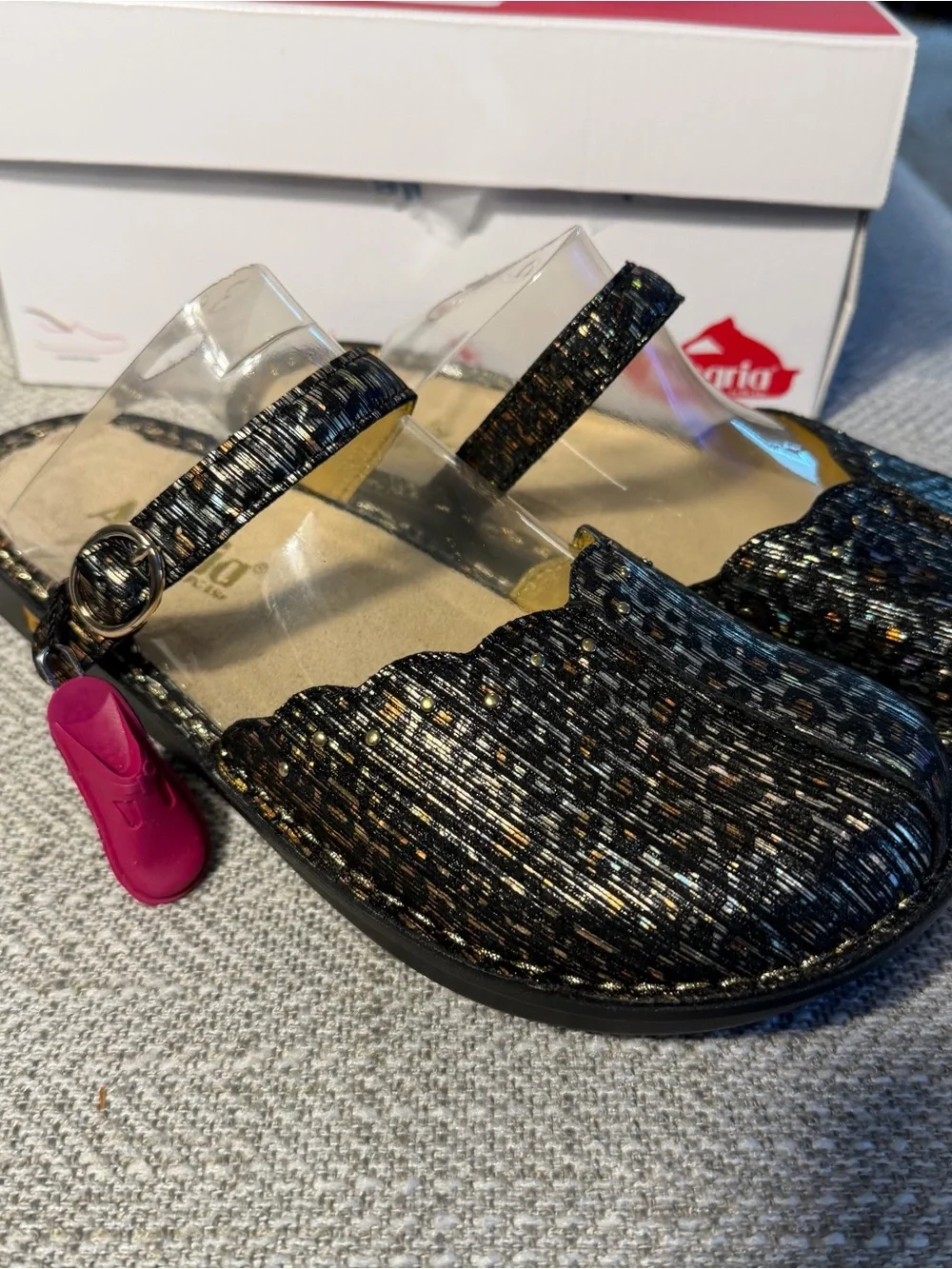 Alegria Tuscany size 9 Wide uS 9W EU 39W Size Leopard Print New In Box Shimmer